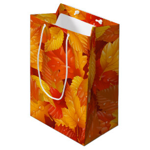 Sacola Para Presentes Média Folhas de outono