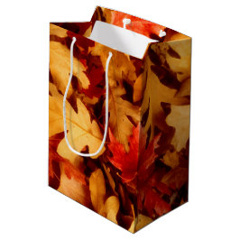 Sacola Para Presentes Média Folhas de Outono - Cor de Outono