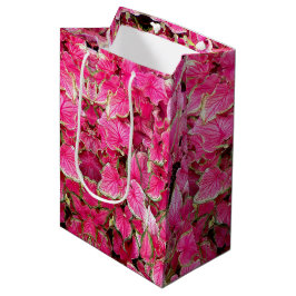 Sacola Para Presentes Média Folhas Rosa Med Gift Bag