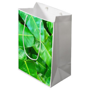 Sacola Para Presentes Média Folhas verdes Palm Folha Floresta tropical