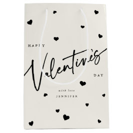 Sacola Para Presentes Média Fonte de Script Elegante + Dia de os namorados de 