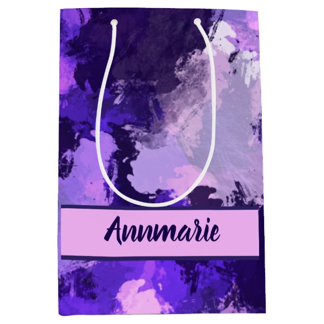 Sacola Para Presentes Média Formas de Abstrato Azul e Legal (Frente)