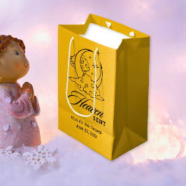 Sacola Para Presentes Média Formas de Lua Dourada do Chá de fraldas Enviadas