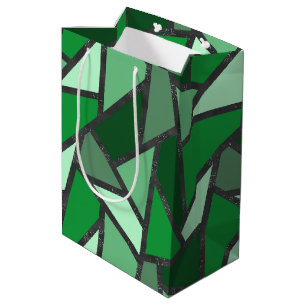 Sacola Para Presentes Média Formas de vidro coloração verde