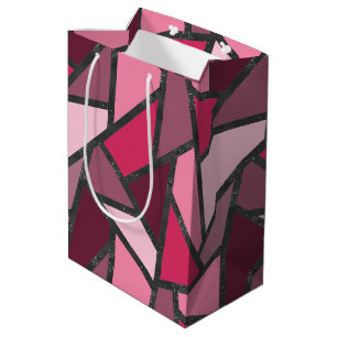 Sacola Para Presentes Média Formas de vidro cor-de-rosa