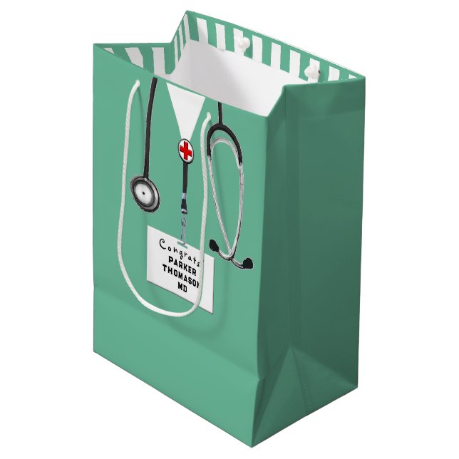 Sacola Para Presentes Média Formatura de Médico (Frente inclinada)