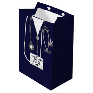 Sacola Para Presentes Média Formatura de Médico Criativo