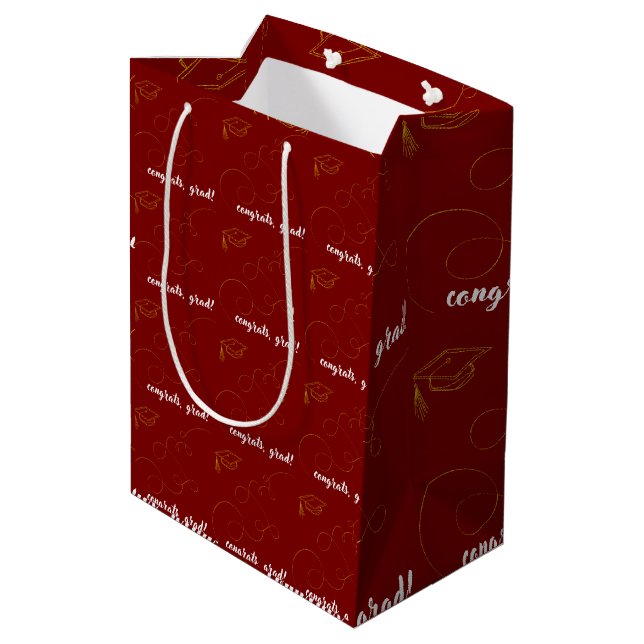 Sacola Para Presentes Média Formatura Marrom e Dourado (Verso inclinado)