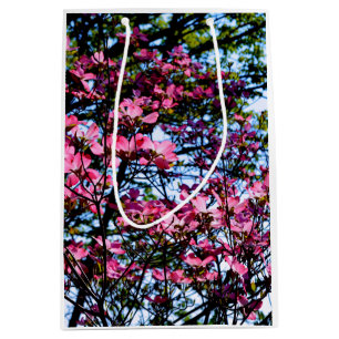 Sacola Para Presentes Média Foto da árvore de madeira de anão florida rosa