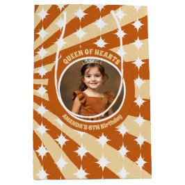 Sacola Para Presentes Média Foto de Festa de aniversário Boho Queen Of Hearts