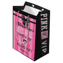 Sacola Para Presentes Média Foto Personalizada de Festa de aniversário Girly P