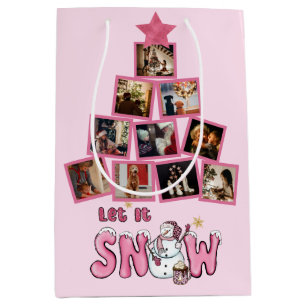 Sacola Para Presentes Média Foto personalizada Deixe-a nevar Feriado