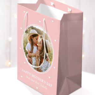 Sacola Para Presentes Média Fotos personalizadas do Dia das Mães Rosa Claro Br
