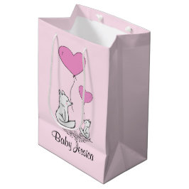 Sacola Para Presentes Média Fox Kit Heart Balloons Design Gift Bag