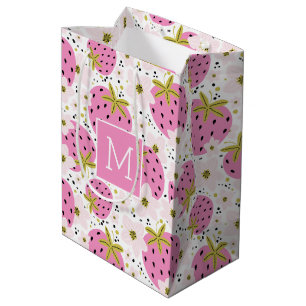 Sacola Para Presentes Média Framboesas cor-de-rosa Sacos de presente personali