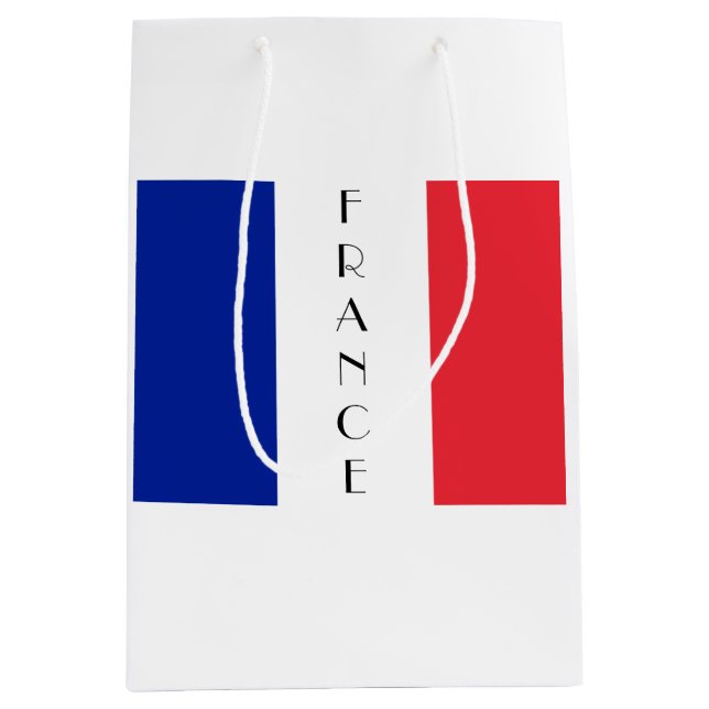 Sacola Para Presentes Média França, Bandeira francesa Gift Bag (Frente)