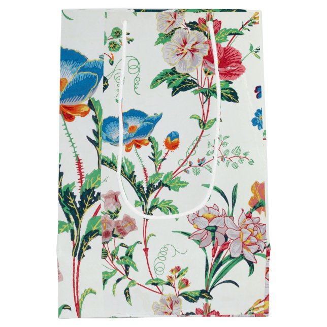 Sacola Para Presentes Média France 1830 Floral Antique Wallpaper (Verso)