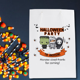 Sacola Para Presentes Média Frankenstein Múmia Ceifeira Espantosa Halloween