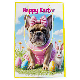 Sacola Para Presentes Média Französische Bulldogge Frohe Ostern French Bulldog