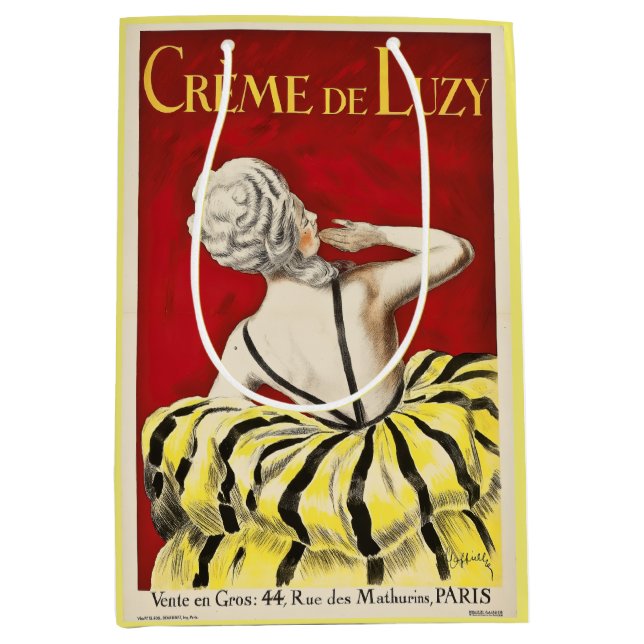 Sacola Para Presentes Média French art nouveau beauty Creme de Luzy advertisem (Frente)