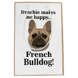 Sacola Para Presentes Média French Bulldog Face Dog Lover