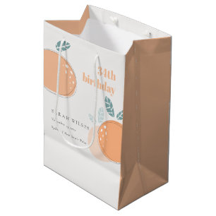 Sacola Para Presentes Média Fruta Abstrato Laranja Fresca A Qualquer Idade Ani