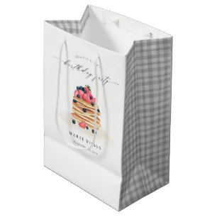 Sacola Para Presentes Média Fruta Bonita Pancake Watercolor Qualquer Idade Ani