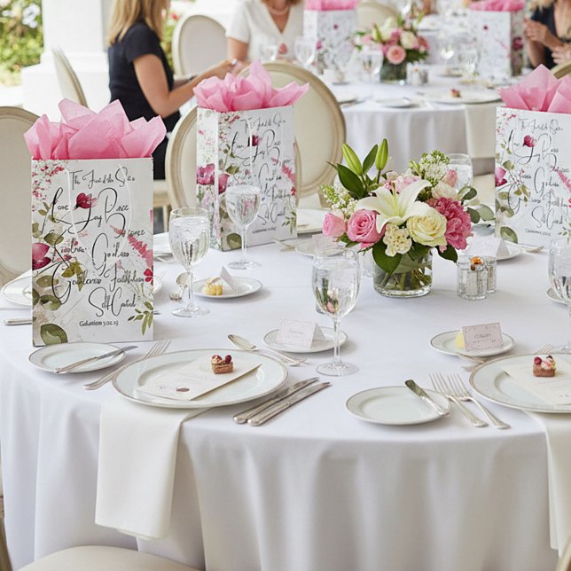 Sacola Para Presentes Média Fruta da floral rosa espirituosa (Criador carregado)