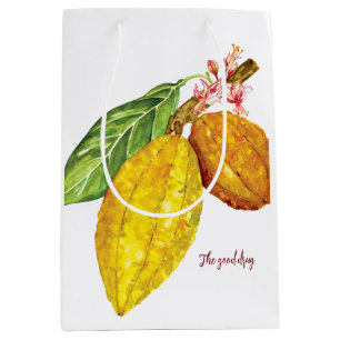 Sacola Para Presentes Média Fruta de chocolate de aquarela