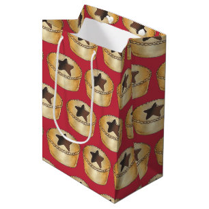 Sacola Para Presentes Média FRUTA de Natal britânica Mini Pie Fesestivo Comida