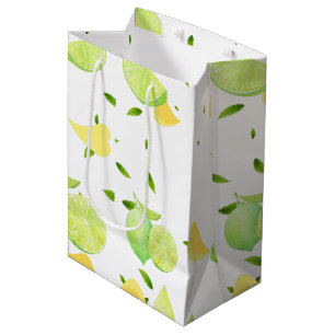 Sacola Para Presentes Média FRUTA DE VERÃO DO CICLO TROPICO LÍNGUA laranja