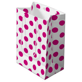 Sacola Para Presentes Média Fuchsia bolinhas