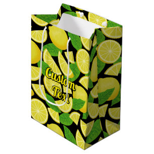 Sacola Para Presentes Média Fundo de Limão