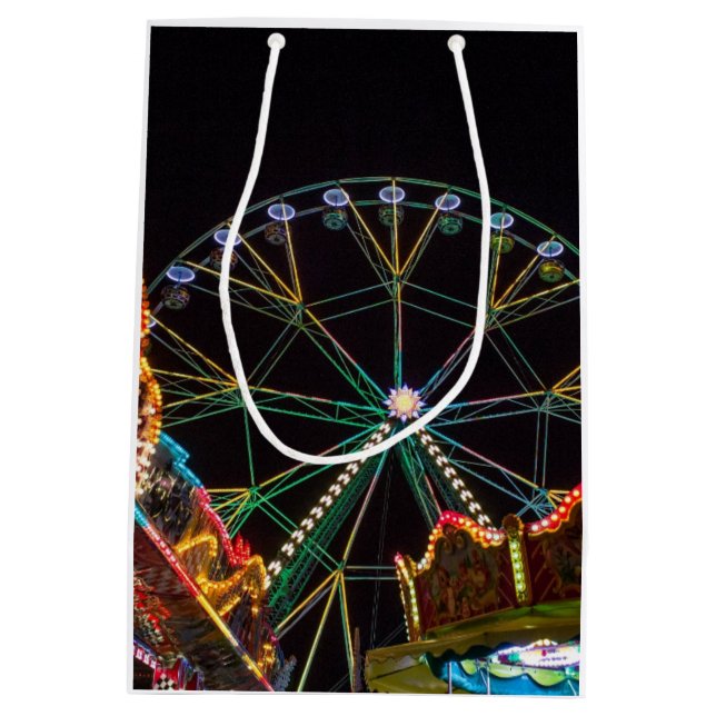 Sacola Para Presentes Média Funfair na noite (Verso)
