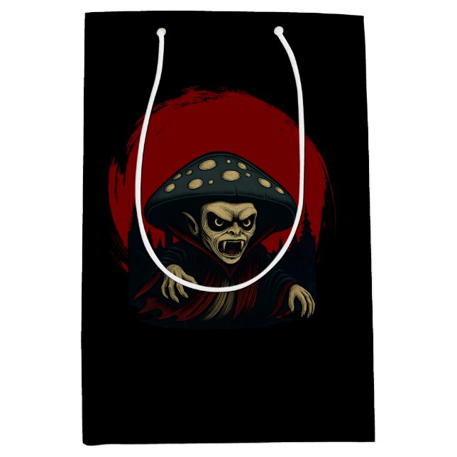 Sacola Para Presentes Média Fungos Dentes Que Sangram MycoVamp (Frente)