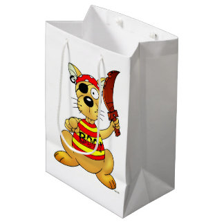 Sacola Para Presentes Média Funny Pirate Dog with Toy Sword