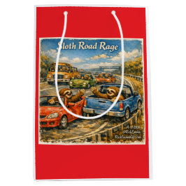 Sacola Para Presentes Média Fúria na Estrada de Preguiça – Carro em Aquarela I