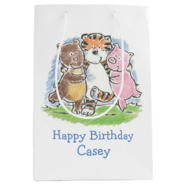Sacola Para Presentes Média Furry Friends Trio Medium Gift Bag