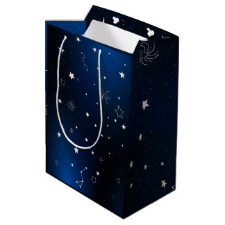 Sacola Para Presentes Média Galáxia Escura Com Estrelas