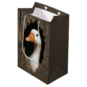 Sacola Para Presentes Média Ganso Branco de Pequim