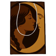 Garota Art Déco Gótica e Lua Crescente