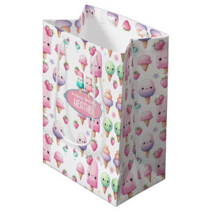 Sacola Para Presentes Média Garotas de aniversário de IcePop no Verão, persona
