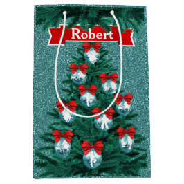 Sacola Para Presentes Média Garotas-Vacas Fazendo Passos De Feriado Azul