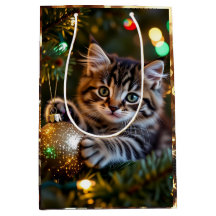Gatinho no Natal árvore
