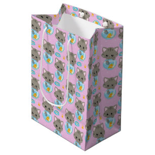 Sacola Para Presentes Média Gato bonito