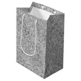 Sacola Para Presentes Média Gato de Cinza-de-erva-de-prata