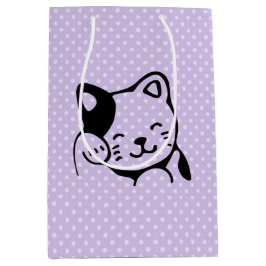Sacola Para Presentes Média Gato Gatinho Branco e Preto, Alô
