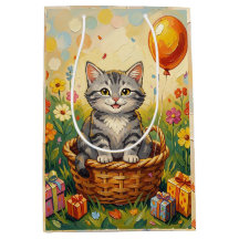 Gato Listrado & Flores | Feliz Aniversário Menina