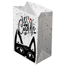 Sacola Para Presentes Média Gato Negra Escandinavo de Vamos Reproduzível