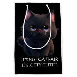 Sacola Para Presentes Média Gato preto fofo
